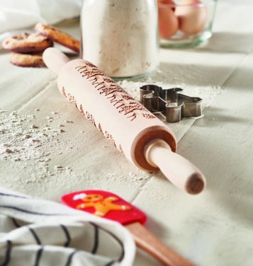 Logo trade corporate gift photo of: Christmas pastry wooden rolling