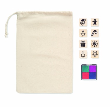 Logo trade advertising products image of: 8 wooden Christmas stamps set