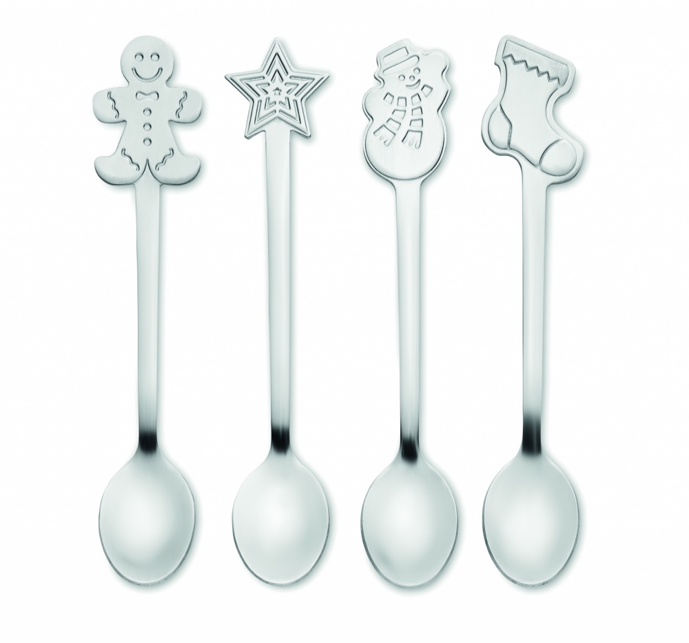 Logo trade promotional item photo of: Set of 4 Christmas tea spoon