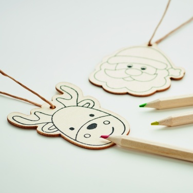 Logo trade promotional giveaways image of: Drawing wooden ornaments set