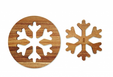 Logo trade promotional gift photo of: Acacia wooden pot holders set