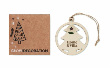 Logo trade promotional giveaway photo of: Wooden tree shape hanger