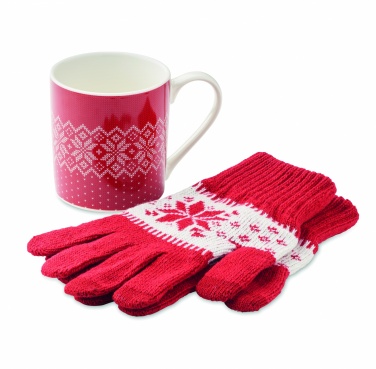Logotrade promotional gift picture of: Winter gift mug and gloves set