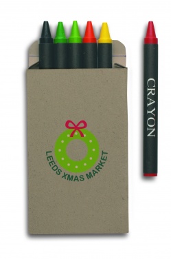 Logo trade promotional merchandise photo of: Carton of 6 wax crayons