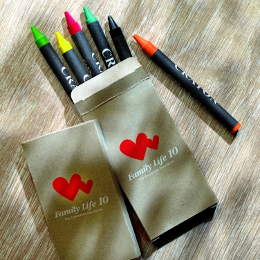 Logo trade promotional gift photo of: Carton of 6 wax crayons