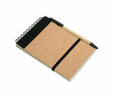 Logo trade promotional products image of: A6 recycled notepad with pen