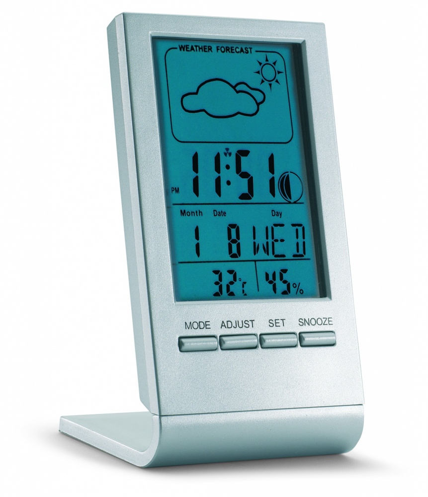 Logotrade promotional item image of: Weather station with blue LCD