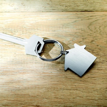 Logo trade promotional merchandise picture of: Metal key holder house Lahti