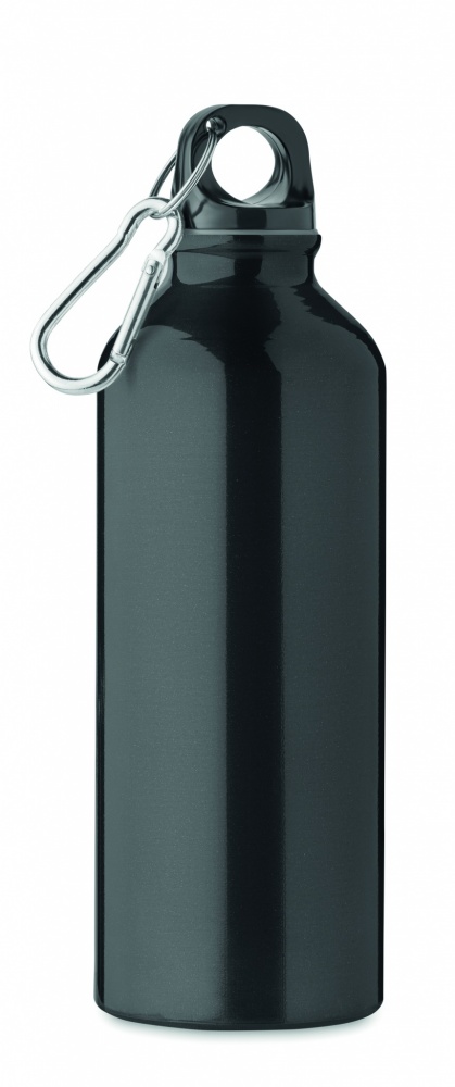 Logotrade business gifts photo of: 500 ml single-walled water bottle made of recycled aluminum with a carabiner