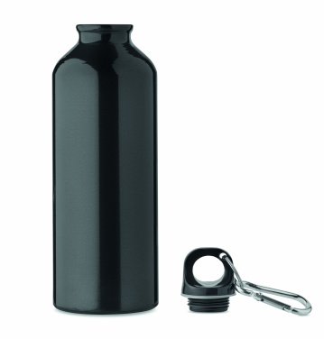 Logo trade advertising products picture of: 500 ml single-walled water bottle made of recycled aluminum with a carabiner