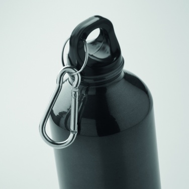 Logo trade promotional items picture of: 500 ml single-walled water bottle made of recycled aluminum with a carabiner
