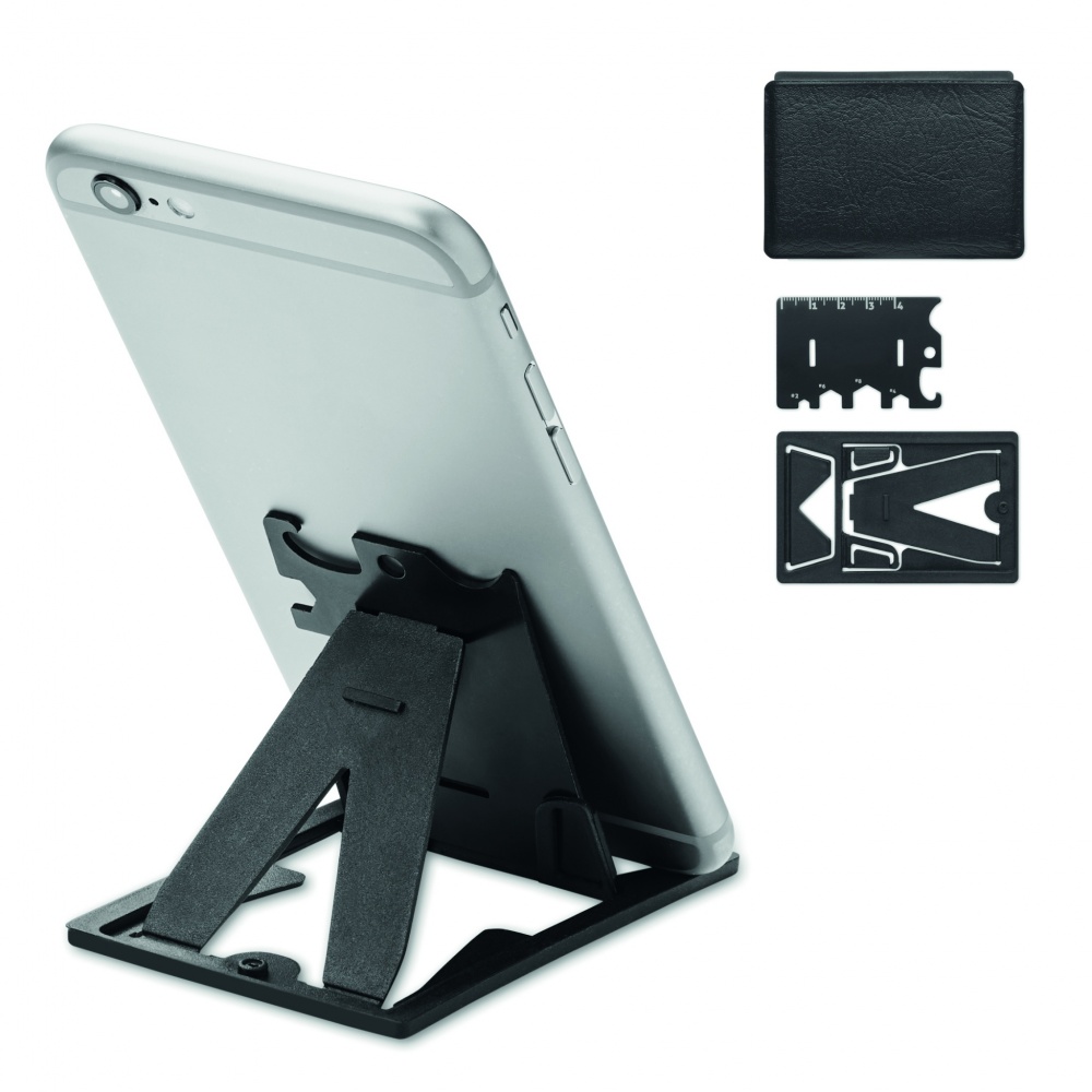 Logotrade promotional product picture of: Multi-tool pocket phone stand