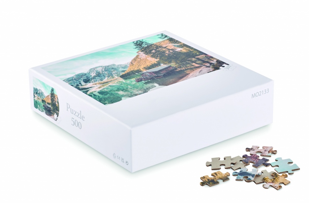 Logo trade promotional giveaway photo of: 500 piece puzzle in box