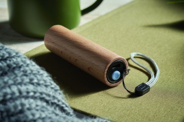 Logo trade promotional items picture of: Beech wood rechargeable torch