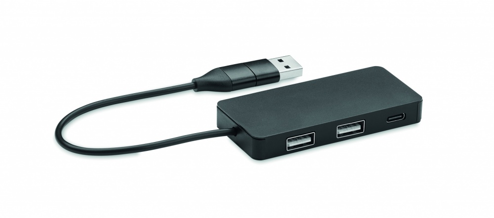 Logo trade promotional items image of: 3 port USB hub with 20cm cable