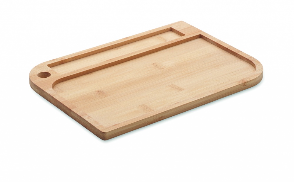 Logo trade business gift photo of: Meal plate in bamboo