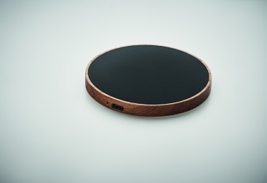 Logo trade promotional merchandise photo of: Wireless charger in acacia 15W