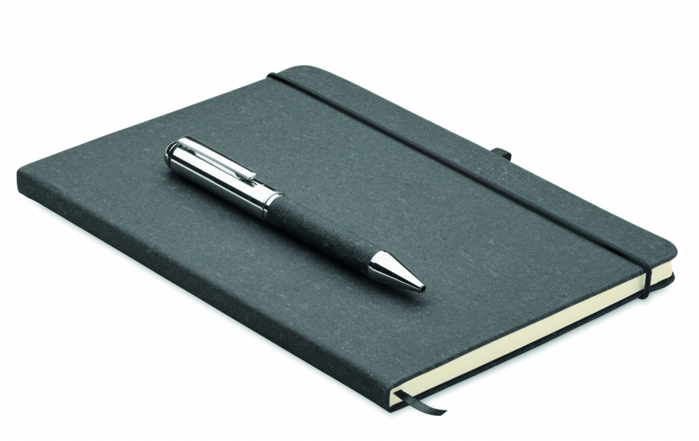 Logo trade advertising product photo of: Recycled leather notebook set