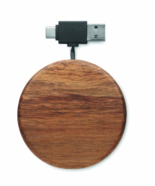 Logotrade promotional item image of: Wireless charger in acacia 15W