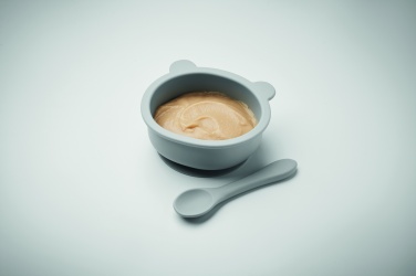 Logo trade business gifts image of: Silicone spoon, bowl baby set