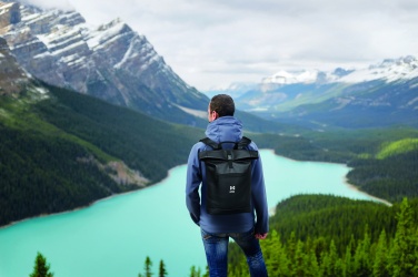 Logo trade promotional giveaways picture of: Laptop PU Rolltop backpack