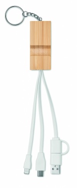 Logo trade promotional products image of: Bamboo key ring and stand Salo