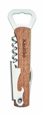 Logo trade promotional items picture of: 3 in 1 bamboo bottle opener WOOL