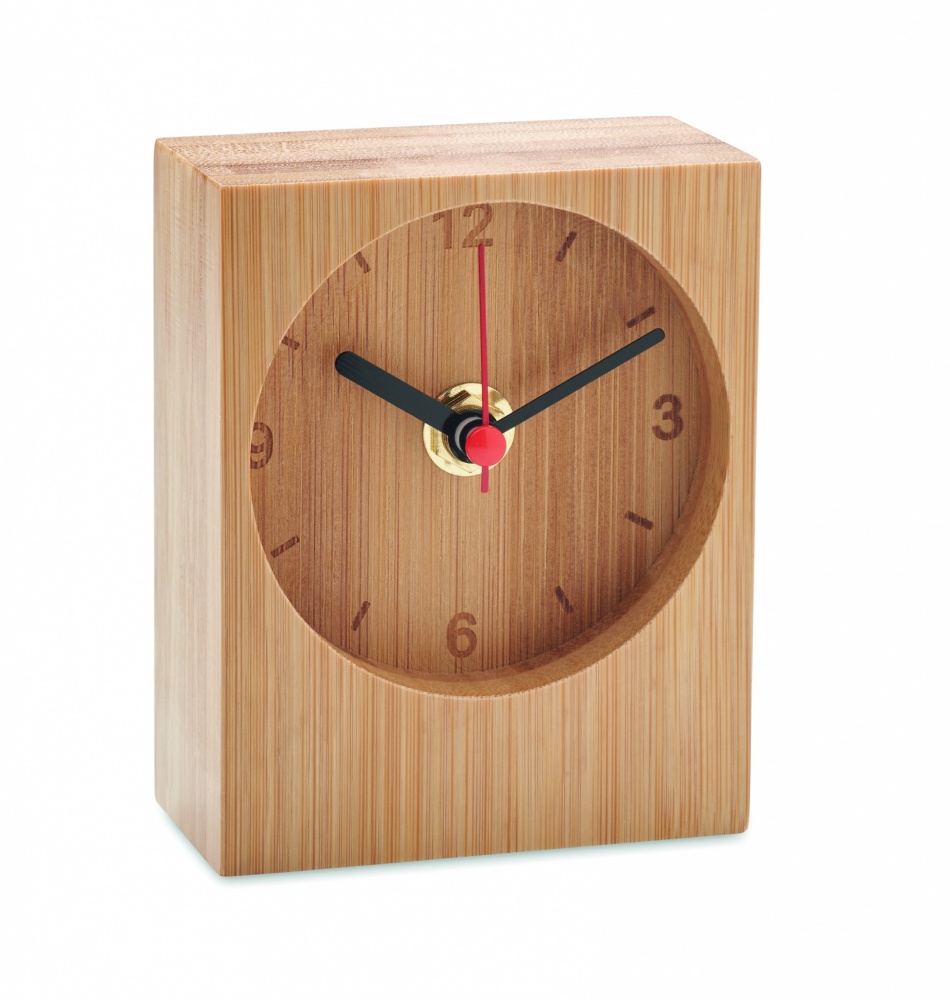 Logo trade promotional products image of: Bamboo table clock