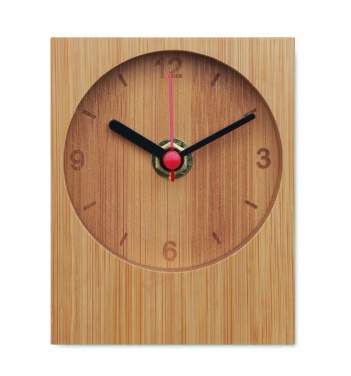 Logo trade promotional gifts image of: Bamboo table clock