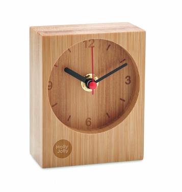 Logo trade promotional gifts picture of: Bamboo table clock