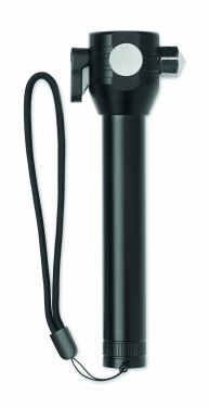 Logotrade promotional giveaways photo of: 3-in-1 aluminum flashlight with an emergency hammer and seatbelt cutter, customizable with printing