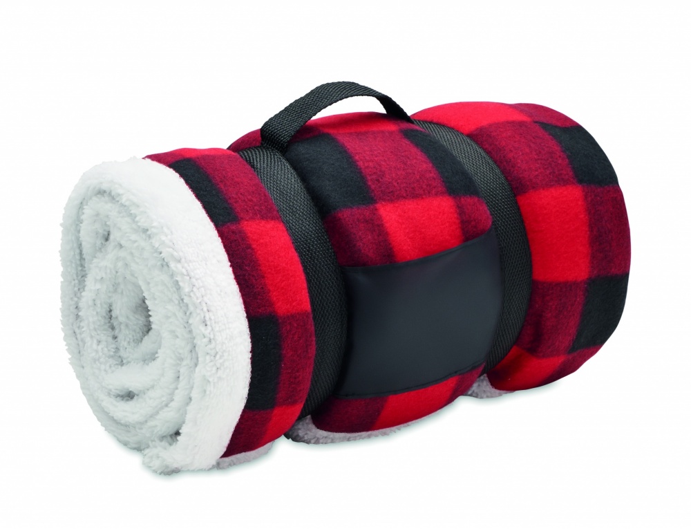 Logo trade promotional merchandise photo of: RPET sherpa fleece blanket