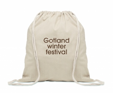 Logo trade promotional items image of: Recycled cotton drawstring bag