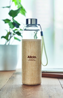 Logo trade business gift photo of: Glass bottle in pouch 500ml