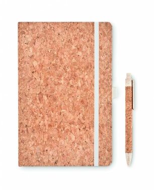 Logo trade advertising product photo of: A5 cork notebook with pen
