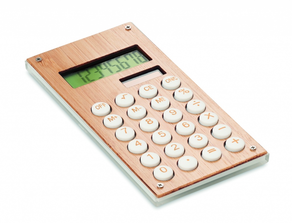 Logo trade promotional merchandise picture of: 8 digit bamboo calculator