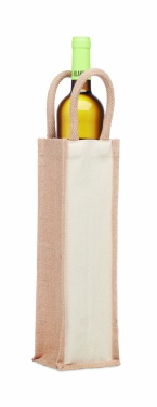 Logo trade business gifts image of: Jute wine bag for one bottle