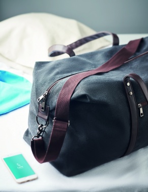 Logo trade promotional merchandise image of: Weekend bag in canvas 450gr/m²