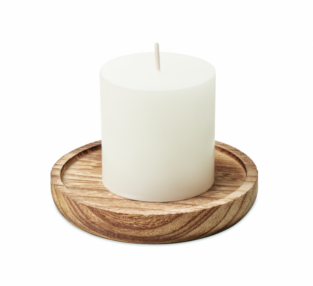 Logotrade promotional items photo of: Candle on round wooden base