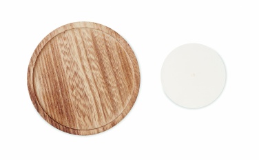 Logo trade business gift photo of: Candle on round wooden base