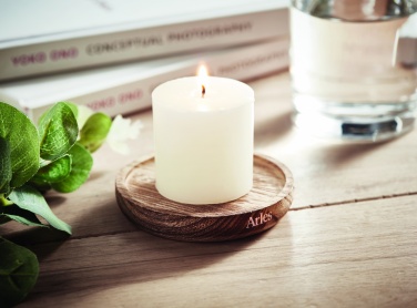 Logotrade promotional giveaway picture of: Candle on round wooden base