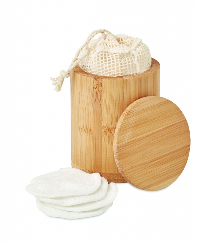 Logo trade promotional giveaways picture of: Bamboo fibre cleansing pad set