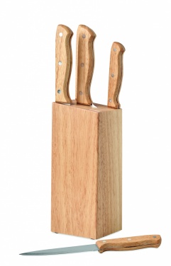 Logo trade promotional gifts image of: 5 piece knife set in base