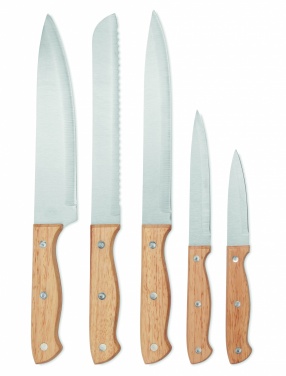 Logo trade promotional merchandise image of: 5 piece knife set in base