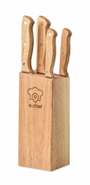 Logo trade promotional giveaways image of: 5 piece knife set in base