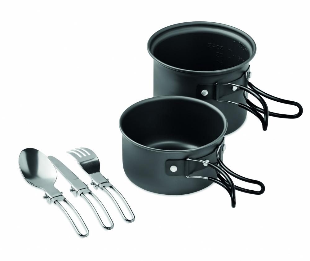 Logotrade promotional item image of: 2 camping pots with cutlery