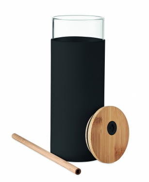Logotrade promotional merchandise photo of: Glass tumbler 450ml bamboo lid