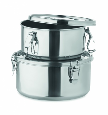 Logo trade advertising products image of: Set of 2 stainless steel boxes