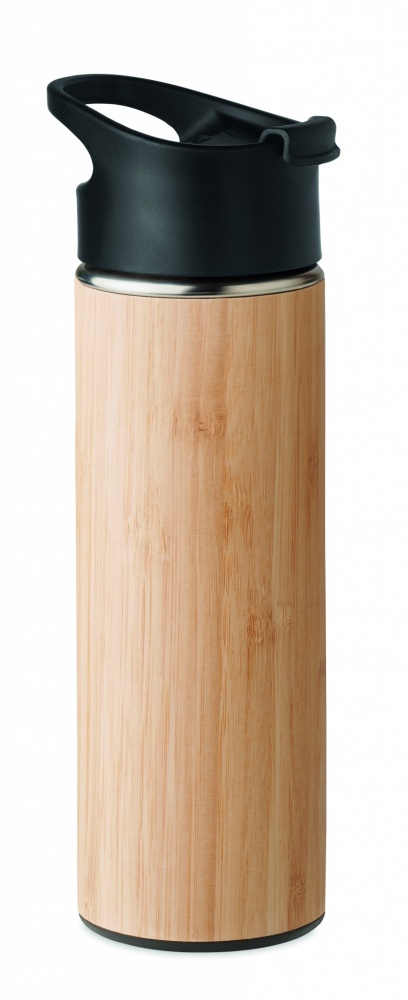 Logo trade promotional giveaway photo of: Double wall bamboo flask 450ml