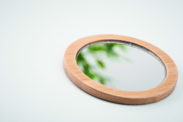 Logo trade business gifts image of: Bamboo make-up mirror